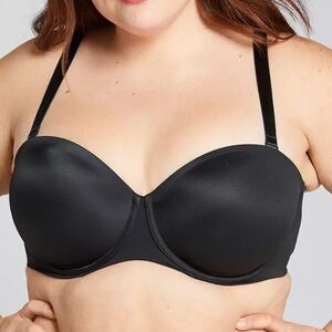 NWT Cacique Lane Bryant Black Multi-Way Strapless Bra Convertible Plus Size 40G‎